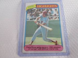 lot 334 image: 1980 Topps Pete Rose Highlight Card...