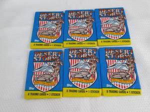 lot 388 image: 6-1991 Topps Desert Storm Packs...