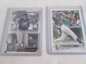 lot 482 image: 2022 Cal Raleigh Topps & Bowman Roo...