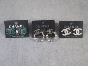lot 47 image: (CNTR) 3 Pair of Chanel Earrings...