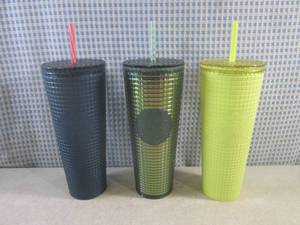 lot 50 image: (EC1) 3 Starbucks 24 oz Tumblers wi...
