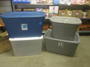 lot 59 image: (FRNT) 4 Totes with Lids...