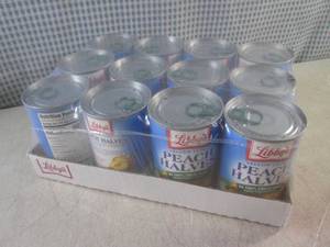 lot 166 image: (B-1) 12 Cans of Libbys Peach Halv...