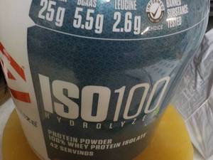 lot 51 image: 48 oz ISO 100 Protein Powder Gourme...