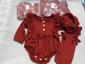lot 105 image: 3 Sets of 3 pc 6-9 Month Outfits...