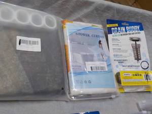 lot 177 image: Shower Curtains and Drain Buddy...