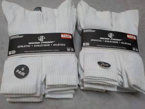 lot 195 image: 12 pair Wear Proof White Size 10-13...