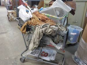 lot 217 image: Cart of Unclaimed and Unsold misc. ...