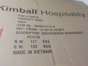 lot 242 image: 2 Kimball Hospitality Wood Queen He...