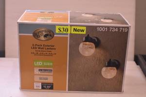 lot 10 image: 2 pack Exterior Wall Lantern