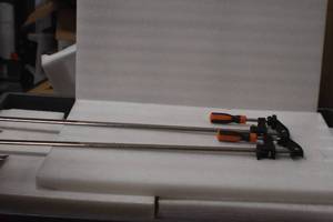 lot 45 image: WEN 10236F2 Quick-Adjust 36-Inch Steel Bar Clamps with 2.5-Inch Throat and Micro-Adjustment Handle, Two Pack