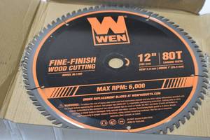 lot 46 image: WEN BL1280 12-Inch 80-Tooth Fine-Finish Professional Woodworking Saw Blade for Miter Saws and Table Saws