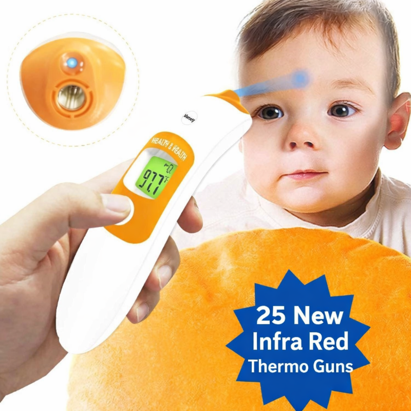 lot 6 image: MSRP $1000  25 NEW In Boxes Health &amp Health KYJ-EWJ-001 Professional Non-Contact Adult &amp Child Infrared Thermo Gun Thermometer -F  C Adjustable, Memory Mode, FDA Certified