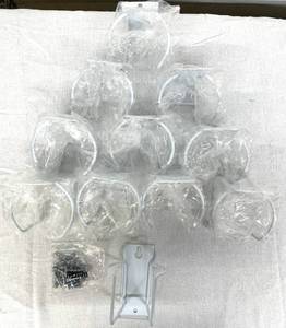 lot 37 image: Lot of 11 NEW&nbsp500 mL Bottle Mount Holder - Durable Metal Rack, Ideal for Showers and Healthcare Clinics