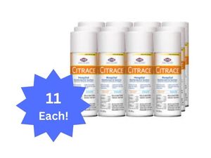 lot 47 image: Lot of 11 NEW Clorox Healthcare Citrace Hospital Disinfectant &amp Sanitizer - Citrus Scent, Bleach-Free, Kills Bacteria, Viruses, and Mold