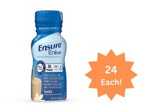 lot 66 image: MSRP $100  1 Case (24 each per case) NEW Ensure 8 fl. oz. Enlive - Vanilla - Nutrition w26 Vitamins &amp Minerals, 20g of Protein