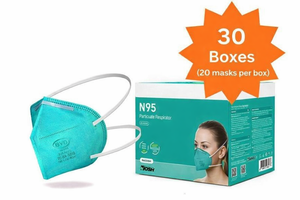 lot 44 image: NEW BYD N95 Particulate Respirators  30 Boxes of 20 Masks  NIOSH Approved 95% Filtration Efficiency Against Solid &amp Liquid Aerosols  Foldable Non-Sterile Design with 4-Point Elastic Straps for Secure, Comfortable Fit