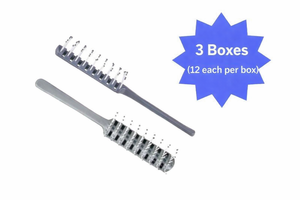 lot 85 image: 3 Boxes (12 each per box) DawnMist HB02 Individually Bagged Vented Hairbrush - Rounded-Tip Bristles, Increased Airflow, Gentle on the Scalp and Reducing Irritation
