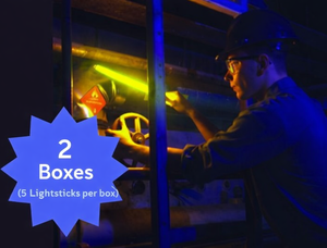 lot 86 image: Lot of 2 Boxes (5 Lightsticks per box) NEW Impact 5-Pack 15 Lightstick Glow Stick - Activates Instantly, Designed for Safety, Reliable Light Source