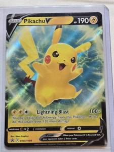 lot 10 image: Pikachu V 2022 Pokemon V Card Holo Lightning Blast SWSH198 - Pokemon Trading Card Game