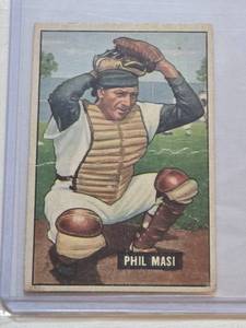 lot 11 image: Phil Masi 1951 Bowman #160 - Chicago White Sox Vintage Baseball Card