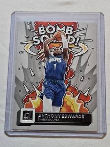lot 16 image: Anthony Edwards 2022-23 Panini Donruss Bomb Squad Insert #1 - Minnesota Timberwolves Basketball Card