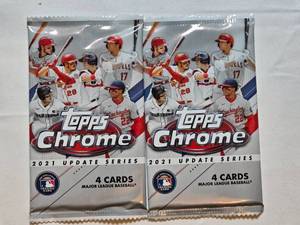 lot 21 image: Lot of 2 Topps Chrome 2021 Update Series Baseball Card Packs
