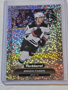 lot 23 image: Brock Faber Rookie 2023-24 Parkhurst Sparkle Insert #150 - Minnesota Wild Hockey Card