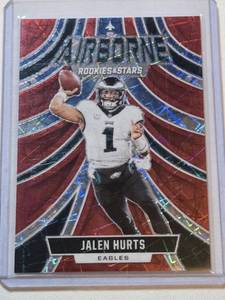 lot 26 image: Jalen Hurts 2024 Panini Rookies & Stars Lazer Prizm Insert #A-JHS - Philadelphia Eagles Football Card