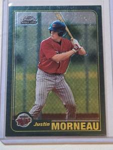 lot 37 image: Justin Morneau Rookie 2001 Topps Chrome #T235 - Minnesota Twins Baseball Card