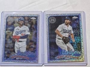 lot 41 image: Lot of 2 Topps Chrome Mojo Baseball Cards Featuring Mookie Betts and Clayton Kershaw