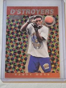 lot 43 image: Randy Moss Rookie 1998 Skybox DStroyers Insert #4 - Minnesota Vikings Football Card