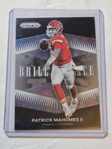 lot 60 image: Patrick Mahomes II 2021 Panini Prizm Black Prizm Insert #B-1 - Kansas City Chiefs Football Card