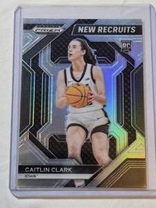 lot 62 image: Caitlin Clark Rookie 2024 Panini Prizm Silver Holo #14 - Iowa Basketball Card