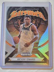 lot 66 image: Anthony Edwards 2024-25 Panini Prizm Black Silver Holo Talisman #11 - Minnesota Timberwolves Basketball Card