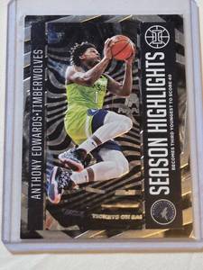 lot 71 image: Anthony Edwards Rookie 2020-21 Panini Illusions Season Highlights Insert #14 - Minnesota Timberwolves Basketball Card
