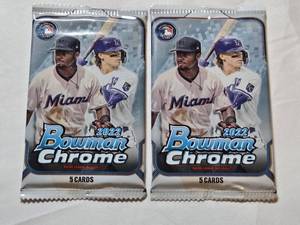 lot 76 image: Lot of 2 Baseball Card Packs Featuring 2022 Bowman Chrome
