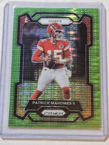 lot 78 image: Patrick Mahomes II 2023 Panini Prizm Green Prizm #149 - Kansas City Chiefs Football Card