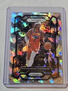 lot 82 image: Shai Gilgeous-Alexander 2023-24 Panini Prizm Cracked Ice #85 - Oklahoma City Thunder Basketball Card