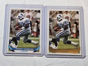 lot 103 image: Lot of 2 Barry Sanders Football Cards Including Gold Parallel and Base Card