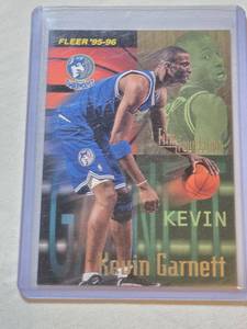 lot 107 image: Kevin Garnett Rookie 1996 Fleer Foundation #335 - Minnesota Timberwolves Basketball Card