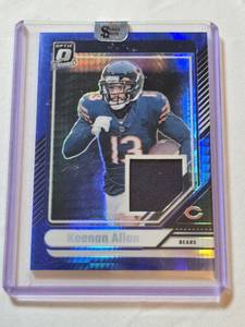lot 123 image: Keenan Allen 2024 Panini Donruss Optic Threads Relic #DTB-KAN - Chicago Bears Football Card