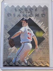 lot 140 image: Greg Maddux 1999 Topps Chrome Lords of the Diamond Die Cut Insert #LD15 - Atlanta Braves Baseball Card