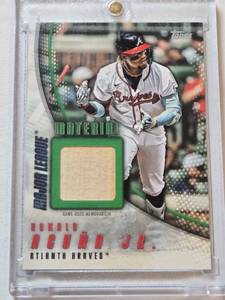 lot 142 image: Ronald Acuna Jr. 2025 Topps Major League Material Relic #MMU-RA and Numbered 5699 - Atlanta Braves Baseball Card