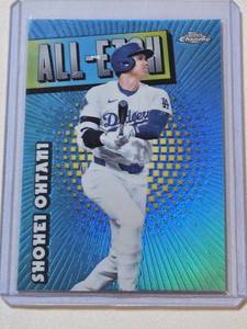 lot 143 image: Shohei Ohtani 2025 Topps Chrome Refractor #CAE-1 - Los Angeles Dodgers Baseball Card