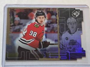 lot 147 image: Connor Bedard Rookie 2023 Upper Deck UD3 Technology FX Die Cut Holo #UD3-3 - Chicago Blackhawks Hockey Card