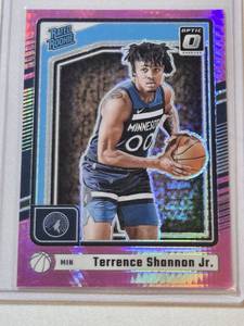 lot 148 image: Terrence Shannon Jr. Rookie 2024-25 Panini Donruss Optic Pink Prizm #267 - Minnesota Timberwolves Basketball Card