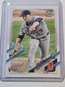 lot 163 image: Tarik Skubal Rookie 2021 Topps #92 - Detroit Tigers Baseball Card