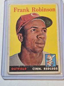 lot 164 image: Frank Robinson Rookie 1957 Topps #285 - Cincinnati Redlegs Vintage Baseball Card