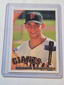 lot 176 image: Madison Bumgarner Rookie 2010 Topps #105 - San Francisco Giants Baseball Card